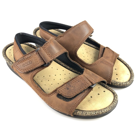 Ecco Shoes | Womens Ecco Cosmo Brown Leather Sandals Size 39 | Poshmark
